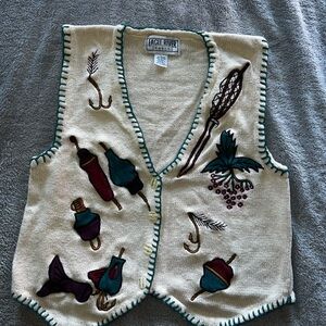 Cream Embroidered Women's Vest